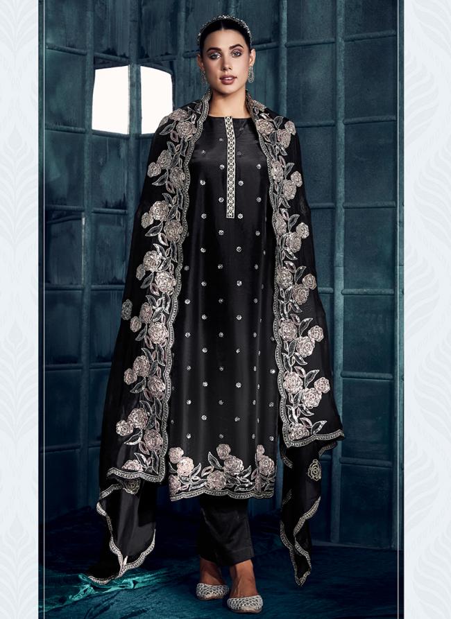 Modal Silk Black Eid Wear Embroidery Work Salwar Suit
